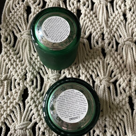 Green Poinsettia Christmas Glass Candle Holder - Picture 5 of 6